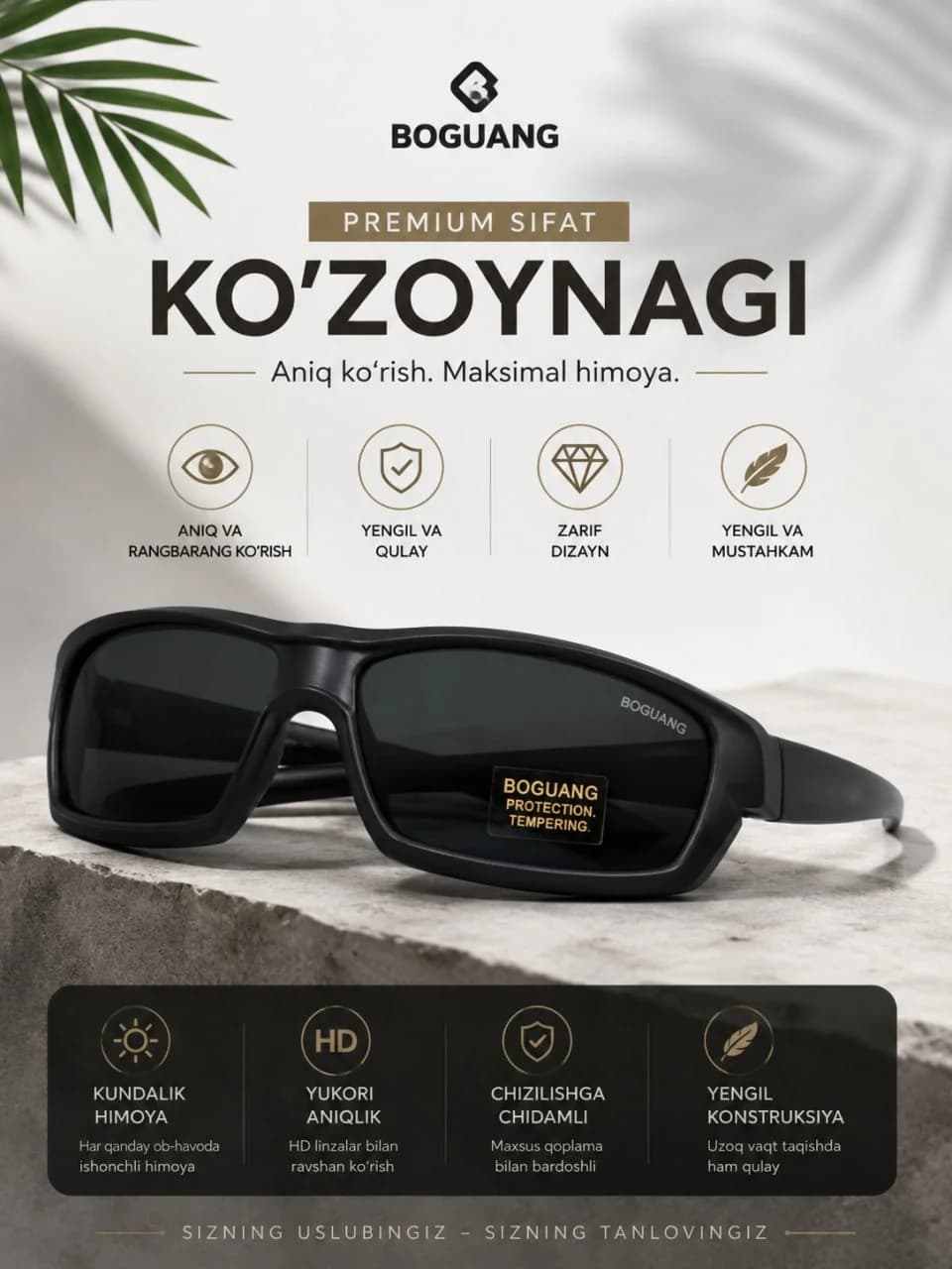 BOGUANG Premium Quyosh Ko‘zoynagi