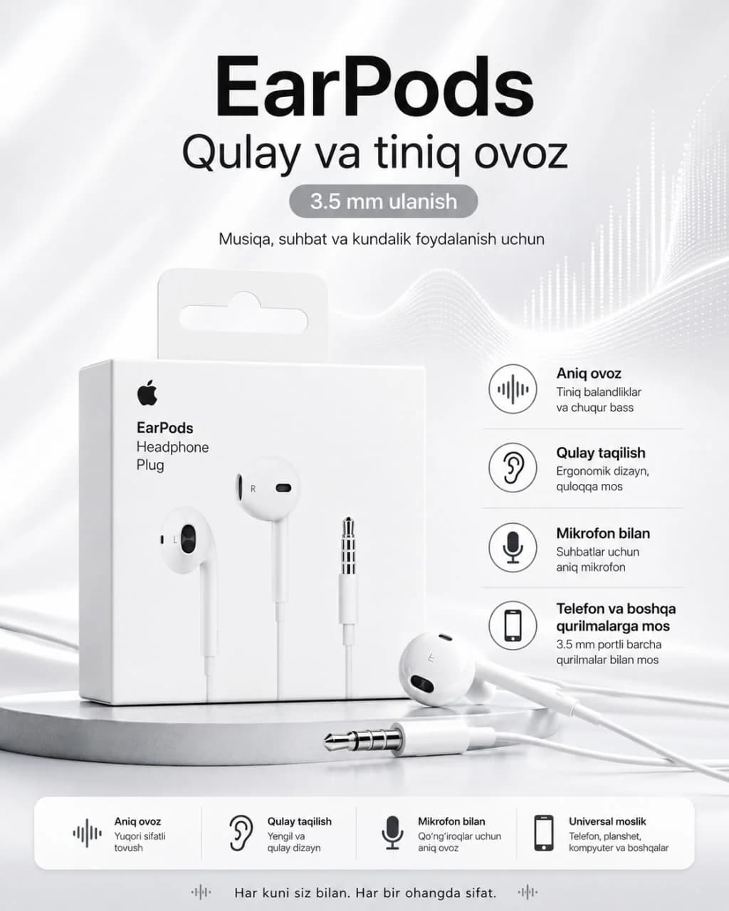 EarPods 3.5 mm Simli Quloqchin